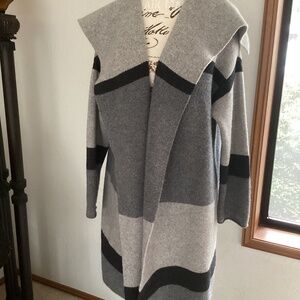 Vince Beautiful Wool Cashmere Collared Open Front Cardigan Long Sleeve Wrap🦋